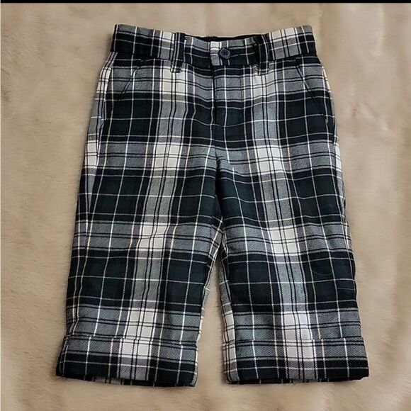 Janie AND JACK BLUE TARTAN PLAID WOOL PANTS, SIZE 6-12 MONTHS - Picture 1 of 6